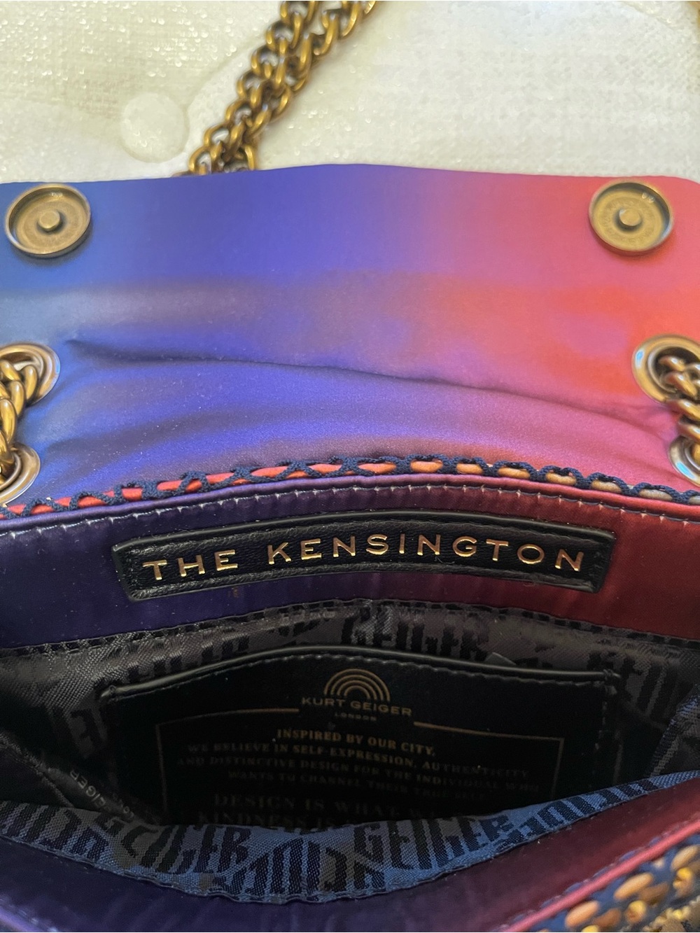 Kurt Geiger Mini Fabric Kensington X Ombre Crystal Crossbody Bag - Picture 2 of 5